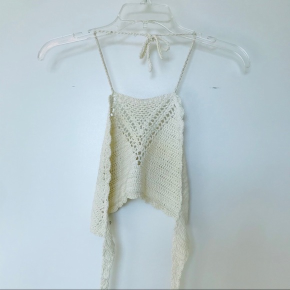 Cotton Tie Knit Crop top - Picture 6 of 7